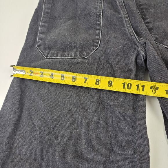 We The Free High Waisted Wide Leg Crop Jeans Womens 27 Black Button Fly Flare - Picture 12 of 14